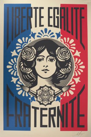 Sérigraphie Fairey - Liberté, Egalité, Fraternité