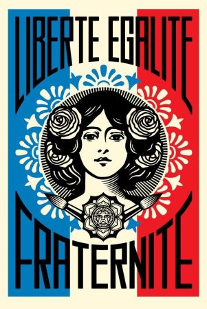 Lithographie Fairey - Liberté Égalité Fraternité