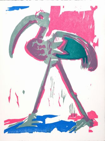 Gravure Sur Bois Lorjou - L'Ibis, 1965