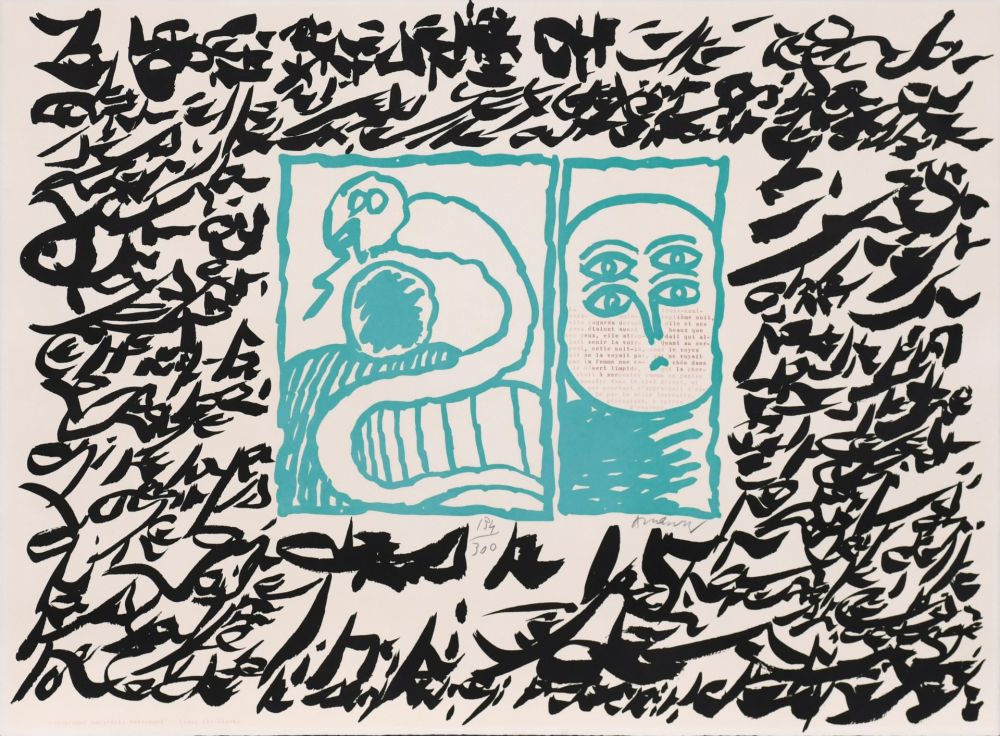 Linogravure Alechinsky - Linolog II