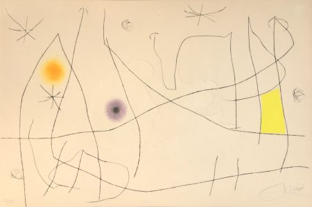 Gravure Miró - L'Issue dérobée, 1974 - Hand-signed & numbered
