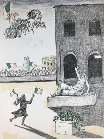 Lithographie De Chirico - L'Italia del centenario 