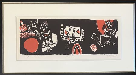 Lithographie Corneille - Lithographie ancienne encadrée : Hombu, 1967