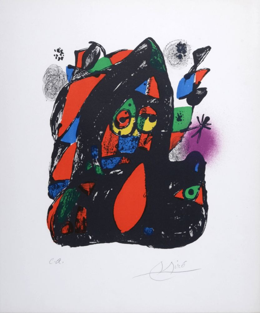 Lithographie Miró - Lithographie IV, 1981 - Hand-signed