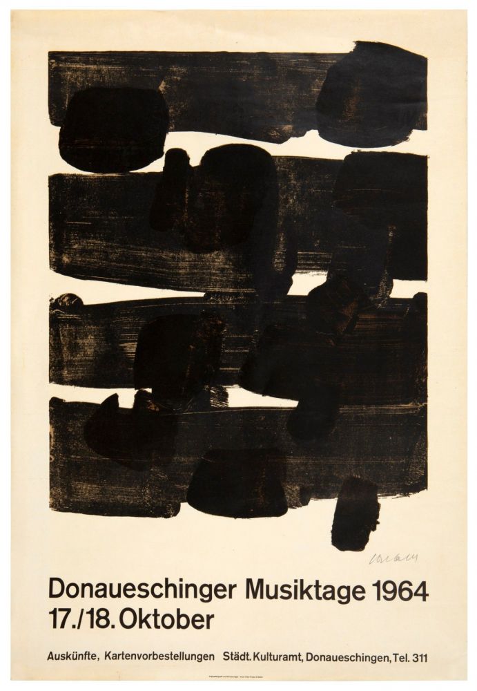 Lithographie Soulages - Lithographie n°12, 1964. Signée. 