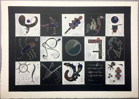Lithographie Kandinsky - Lithographie pour Derrière le miroir 101-102-103. Deluxe sur Arches (1957).
