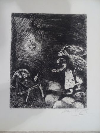 Eau-Forte Chagall - L'Ivrogne et sa Femme