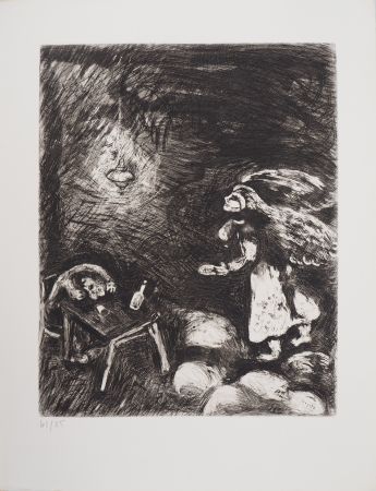 Gravure Chagall - L'ivrogne et sa femme
