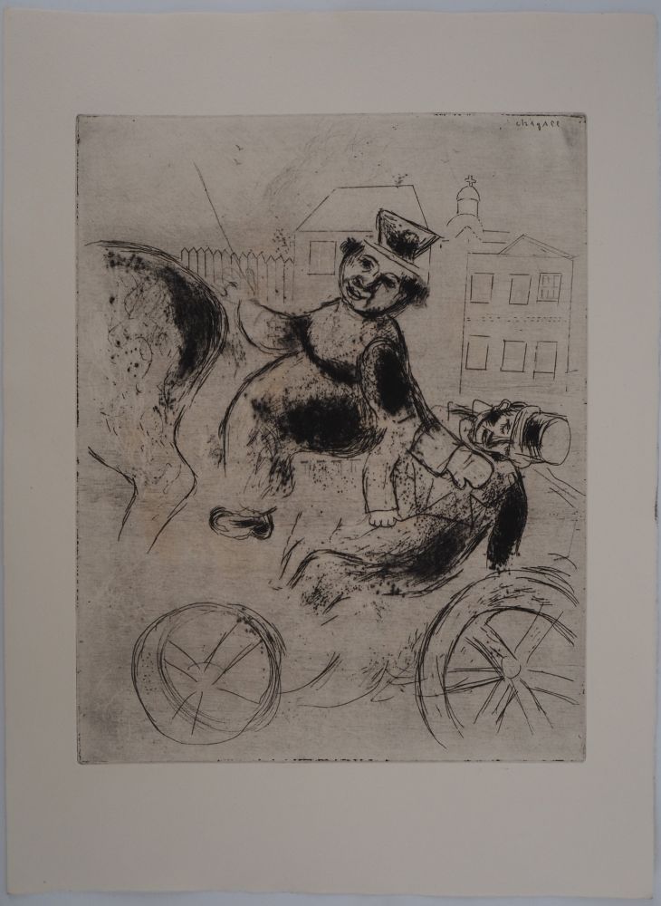 Gravure Chagall - L'ivrogne (Pavel Ivanovitch est ramené à l'auberge)