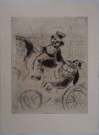 Gravure Chagall - L'ivrogne (Pavel Ivanovitch est ramené à l'auberge)