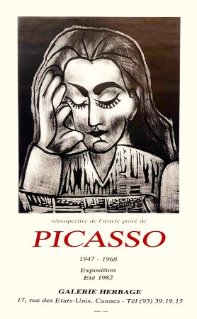 Affiche Picasso - L'oeuvre gravee 1947-1968, HGalerie Herbage 1982