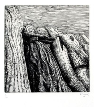 Gravure Moore - Log pile III