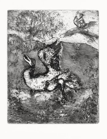 Eau-Forte Chagall - L'Oiseau blessé d'une flèche