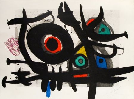 Gravure Miró - L'oiseau destructeur