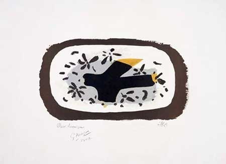 Lithographie Braque - L'oiseau d'octobre