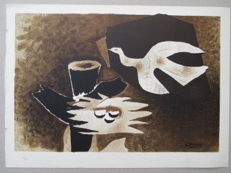 Lithographie Braque - L'Oiseau et son nid