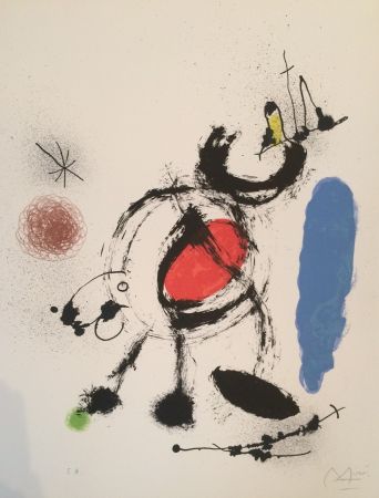 Lithographie Miró - L'oiseau Migrateur