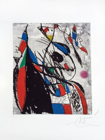 Eau-Forte Et Aquatinte Miró - L'Oiseleur et sa Compagne