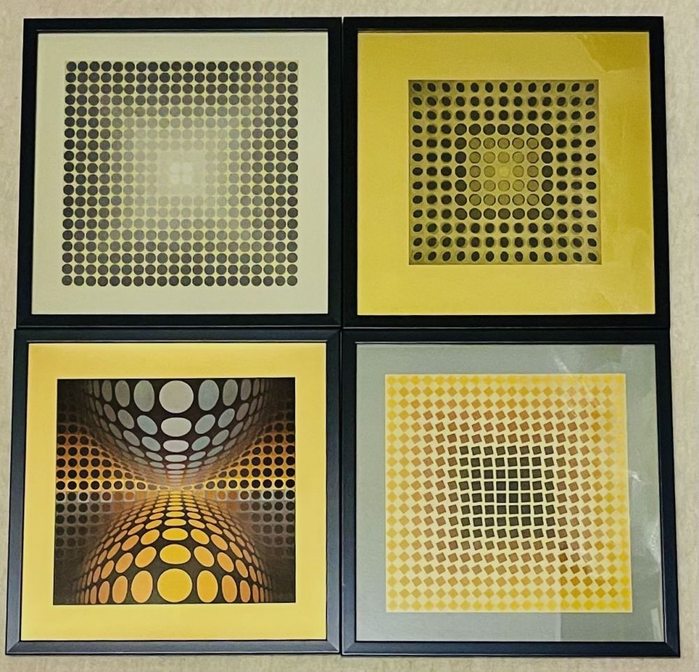 Aucune Technique Vasarely - Lot Sérigraphies encadrés