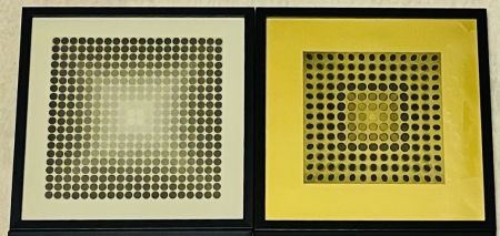 Sérigraphie Vasarely - Lot Sérigraphies encadrés