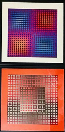 Sérigraphie Vasarely - Lot Sérigraphies encadrés