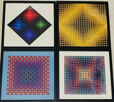 Sérigraphie Vasarely - Lot Sérigraphies encadrés