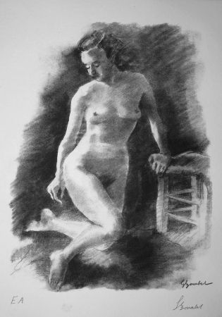 Lithographie Bonabel - Louis-Ferdinand Céline - Litographie Originale / Original Lithograph - Autoportrait/Self-portrait - 1945
