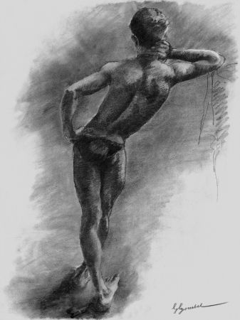 Lithographie Bonabel - Louis-Ferdinand Céline - Litographie Originale / Original Lithograph - Nu Masculin / Male Nude 1938