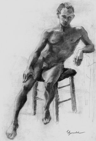 Lithographie Bonabel - Louis-Ferdinand Céline - Litographie Originale / Original Lithograph - Nu Masculin / Male Nude 1938