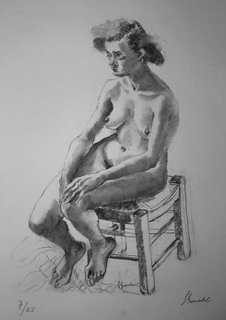 Lithographie Bonabel - Louis-Ferdinand Céline - Nu Feminin - Female Nude - 1938