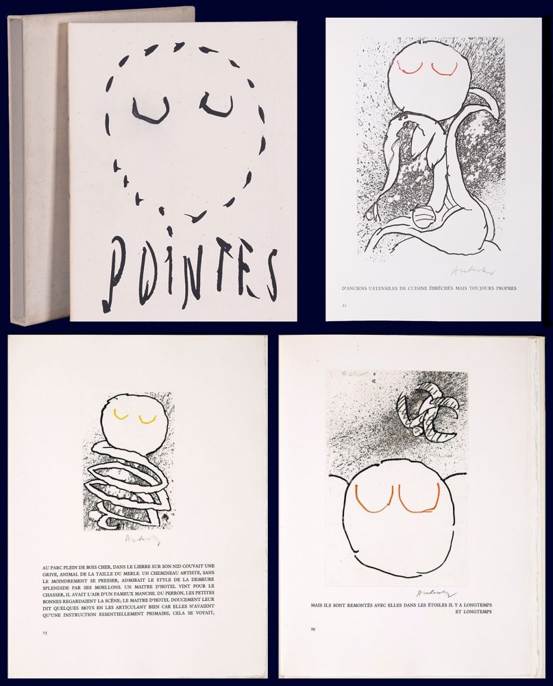 Livre Illustré Alechinsky - Louis Scutenaire et Pierre ALechinsky : POINTES (17 gravures monogrammées ou signées) - 1972