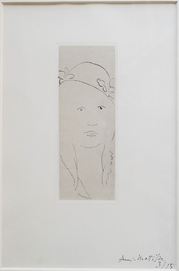 Gravure Matisse - Loulou au chapeau fleuri