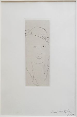 Gravure Matisse - Loulou au chapeau fleuri