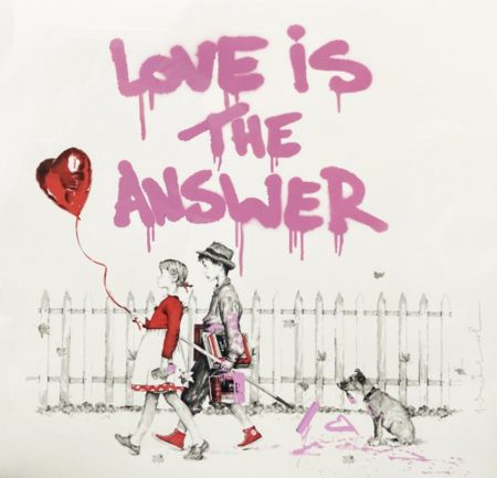 Sérigraphie Mr Brainwash - Love is the Answer (Pink)