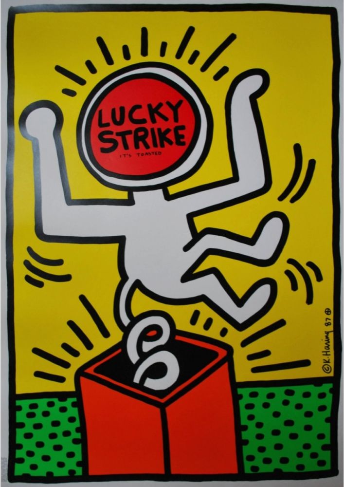 Sérigraphie Haring - Lucky Strike, 1987