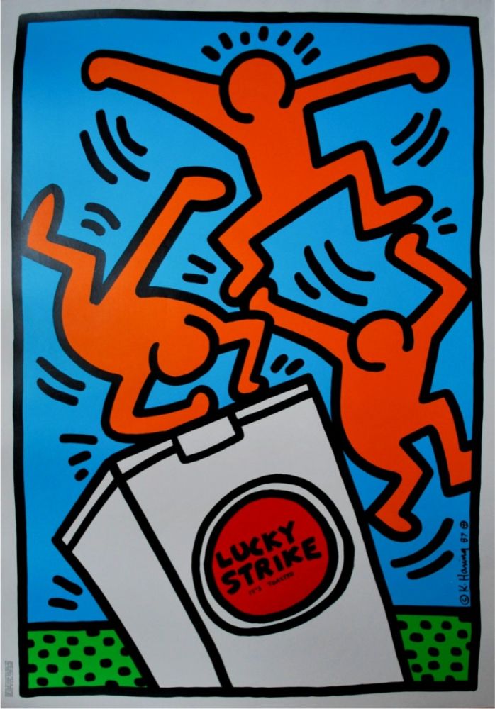 Sérigraphie Haring - Lucky Strike, 1987