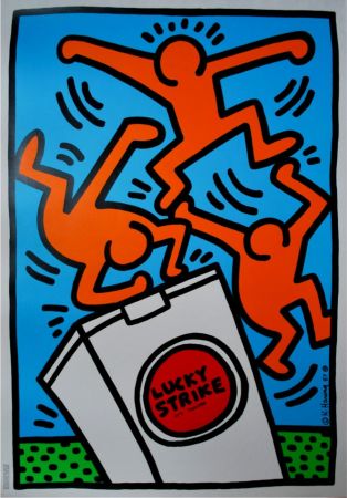 Sérigraphie Haring - Lucky Strike, 1987