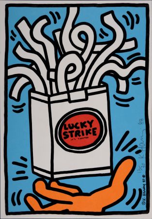 Sérigraphie Haring - Lucky Strike, 1987  Hand signed, Edition of 30 