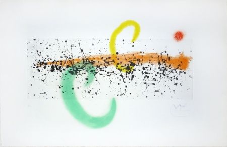 Gravure Miró - Lune et vent