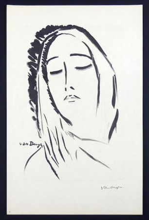 Lithographie Van Dongen - L'Écharpe