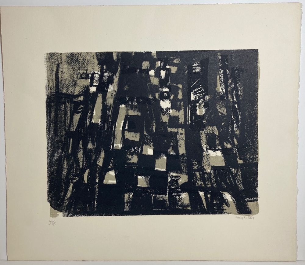 Lithographie Vieira Da Silva - L’Échiquier. 1961