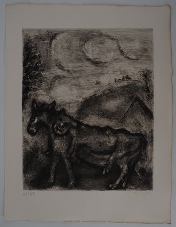 Gravure Chagall - L'âne et le lion (L'âne vêtu de la peau du lion)