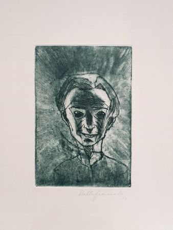 Gravure Gramatté - Lächelnder Kopf - Selbstporträt (Smiling Head - Self Portrait)