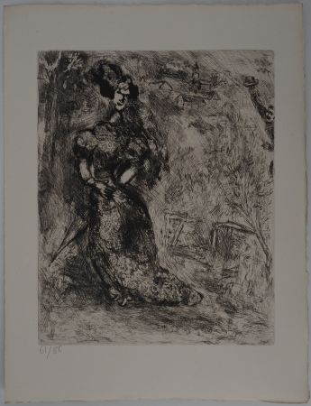 Gravure Chagall - L'élégante (La fille)