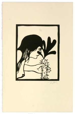 Linogravure Topor - L'épineuse