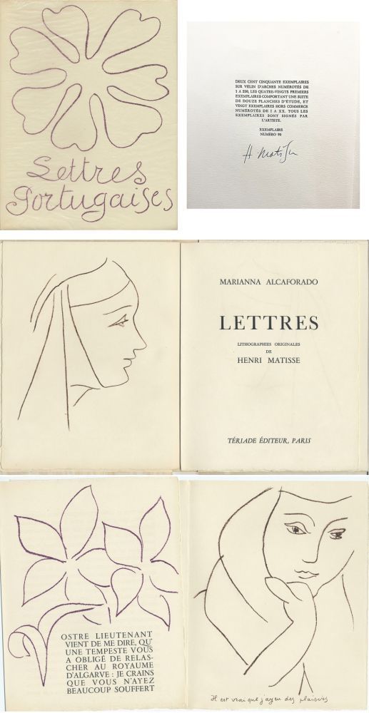 Livre Illustré Matisse - M. Alacaforado : LETTRES PORTUGAISES. Lithographies originales de Henri Matisse (1946)
