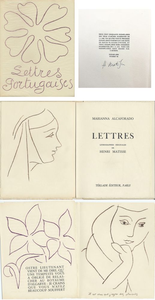 Livre Illustré Matisse - M. ALCAFORADO : LETTRES PORTUGAISES. Lithographies originales de Henri Matisse (1946)