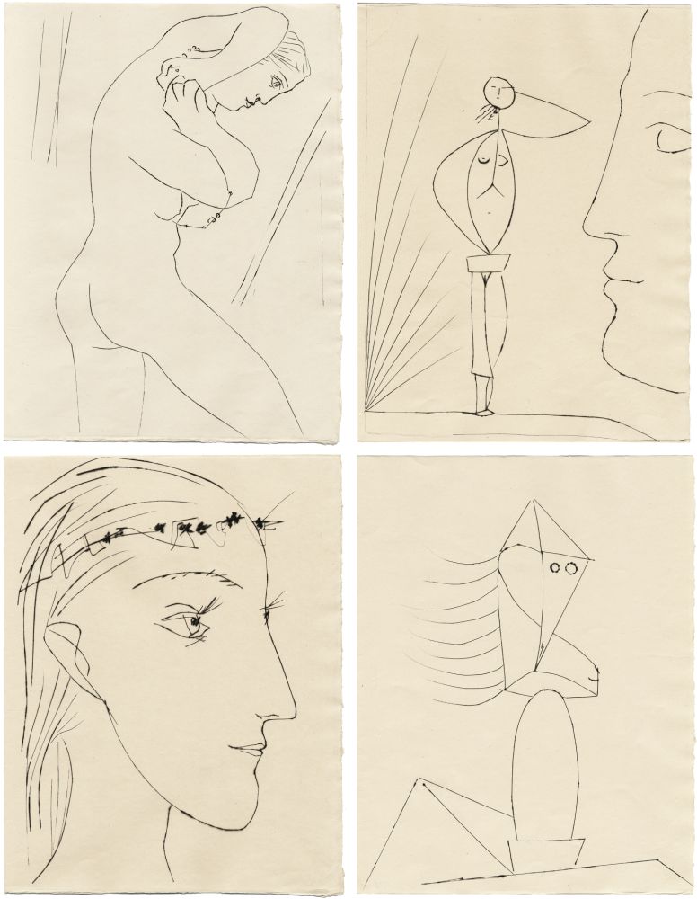 Livre Illustré Picasso - M. Toesca : SIX CONTES FANTASQUES. 6 gravures originales (1953)