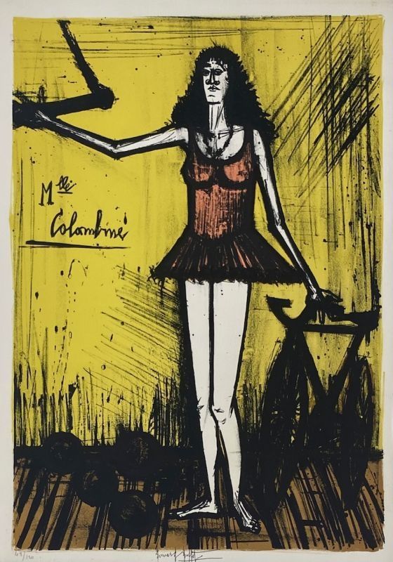 Lithographie Buffet - Mademoiselle Colombine 