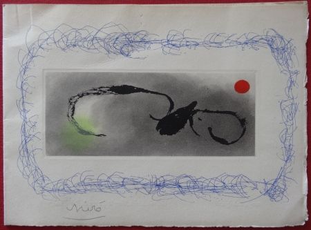 Gravure Miró - Maeght Voeux 1963